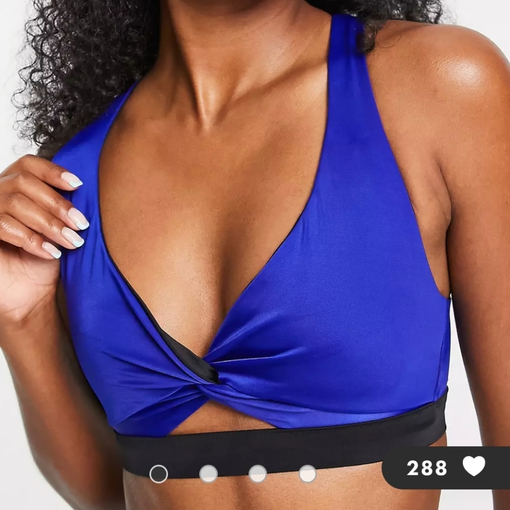 Dorina Bikini Top Reversible Blue Black Size XL US 12